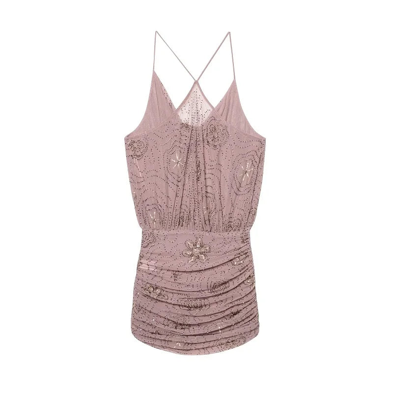Minivestido de tul con lentejuelas