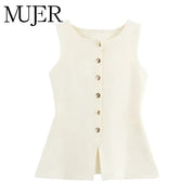 Chaleco Punto Beige