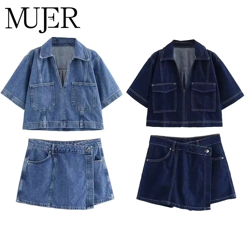 Conjunto de Camisa Mezclilla Azul