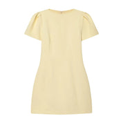 Vestido Corto Plisado Beige