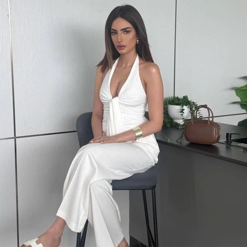 Pantalones holgados blancos 2 piezas