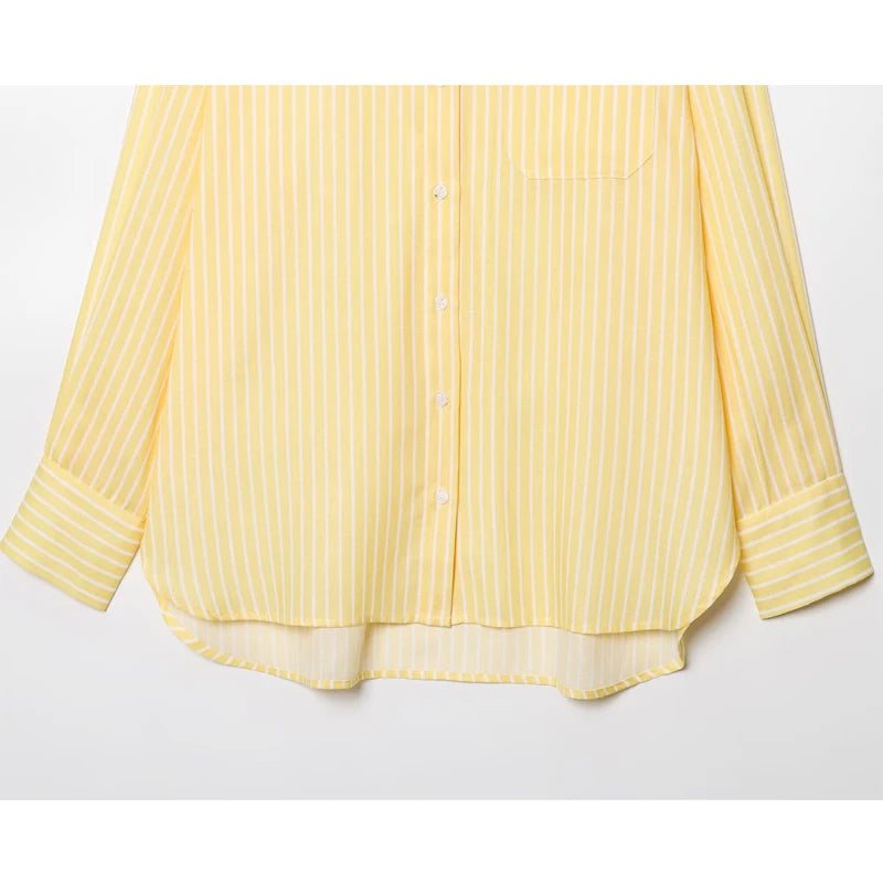 Camisa a rayas de gran tamaño