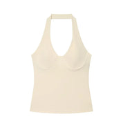 Top Corto Halter Beige