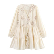Mini Vestido Bordado Flores