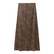 Falda larga con estampado de leopardo