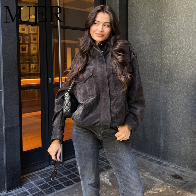 Chaqueta Bomber Ante