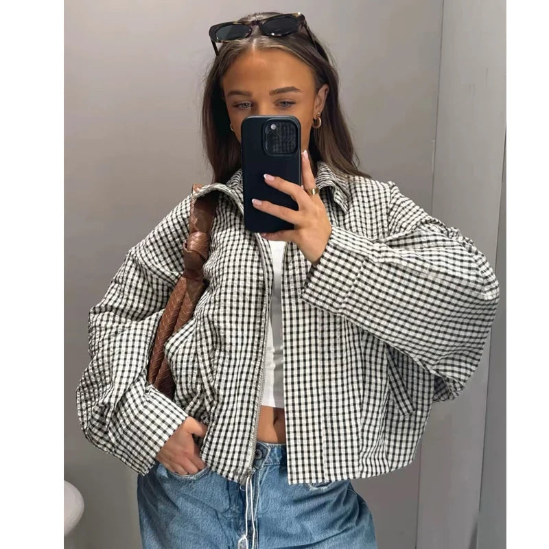 Chaqueta Bomber Cuadros
