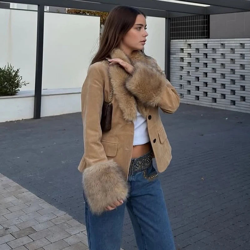 Blazer Gamuza Piel Sintetica