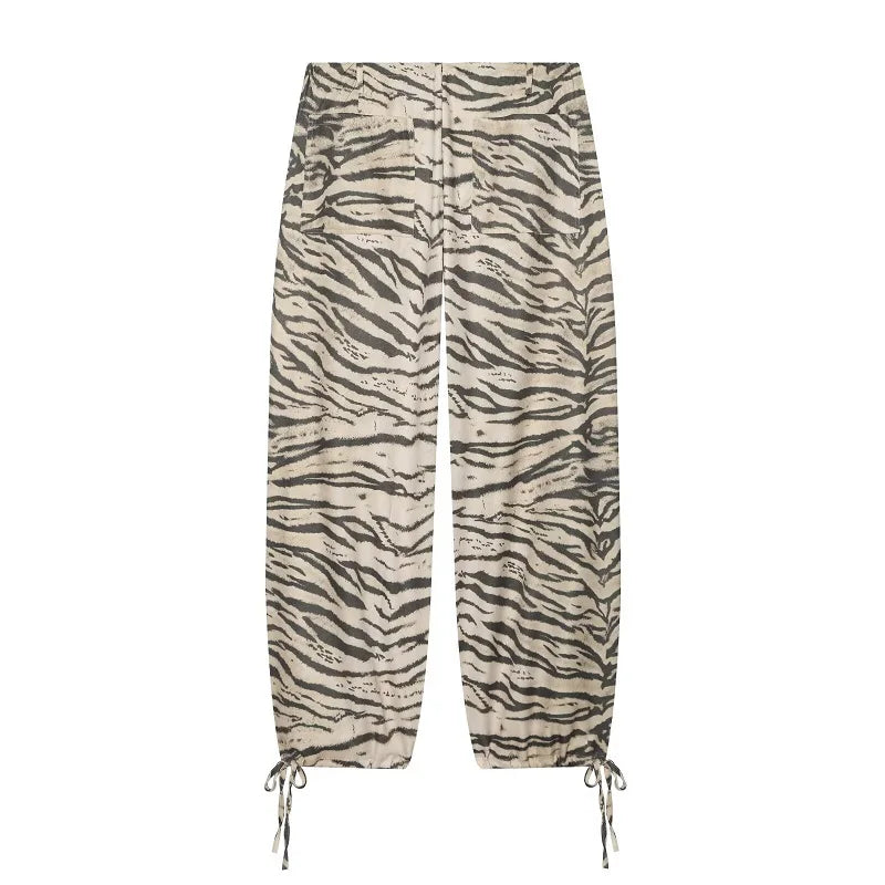 Pantalones anchos con estampado animal