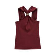 Top Corto Halter Rojo