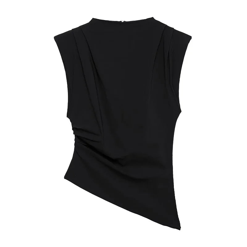 Camiseta sin mangas asimétrica