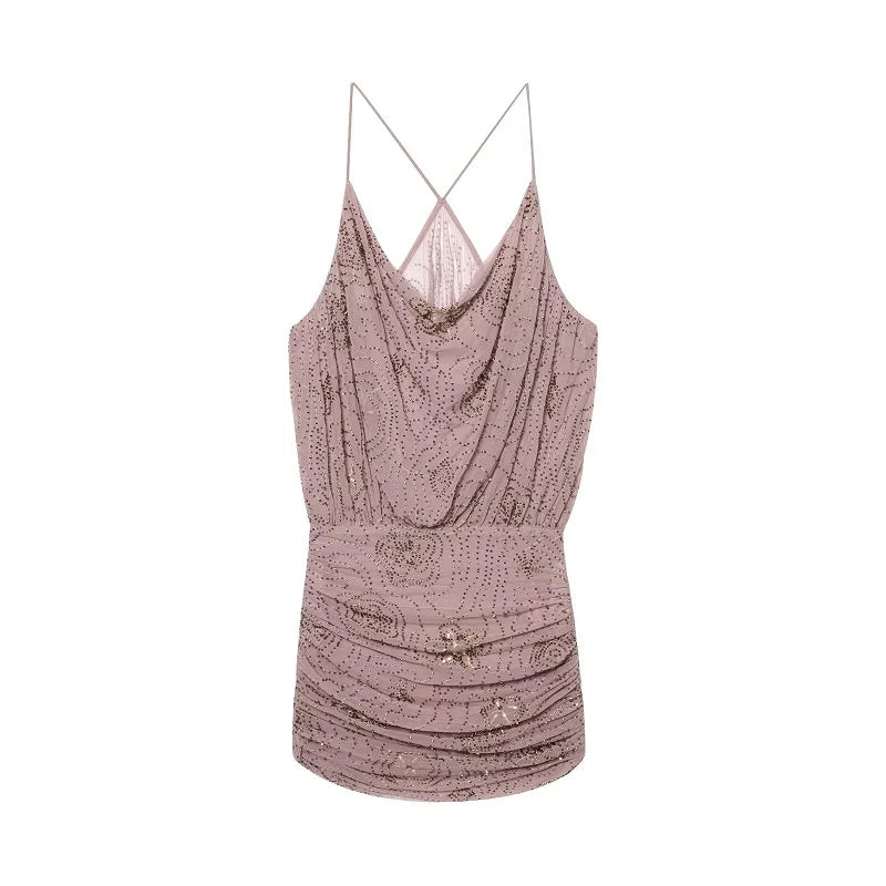 Minivestido de tul con lentejuelas