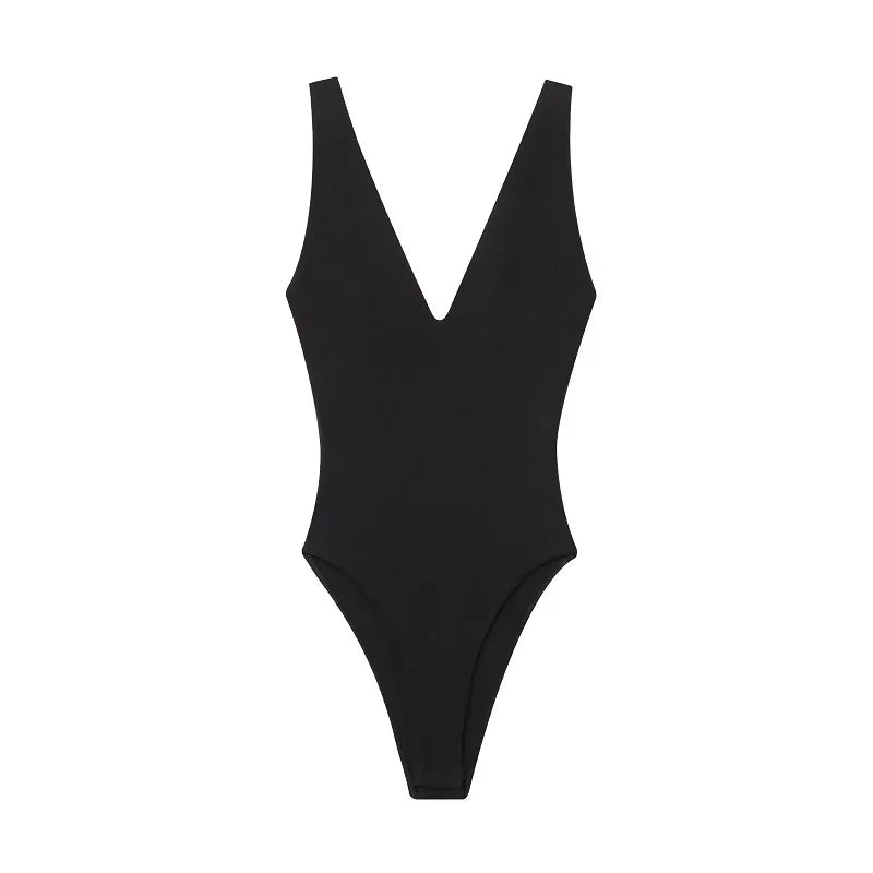 Body con corsé negro