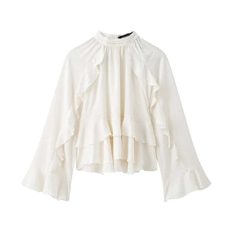 Blusa Volantes Estampada