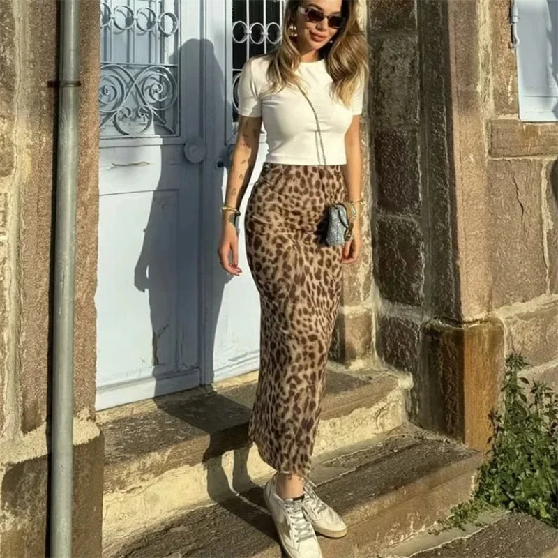 Falda Midi Leopardo