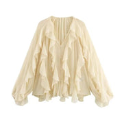 Blusa Volantes Vino