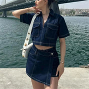 Conjunto de Camisa Mezclilla Azul