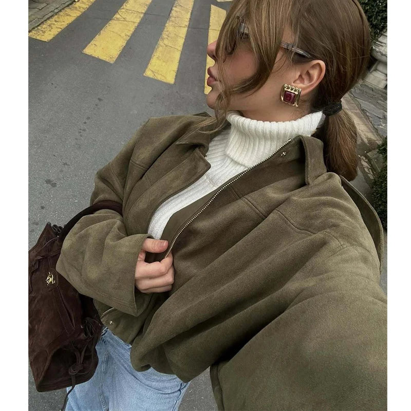 Chaqueta Bomber Gamuza