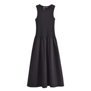 Vestido Largo Plisado Negro