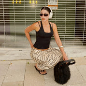 Pantalones anchos con estampado animal