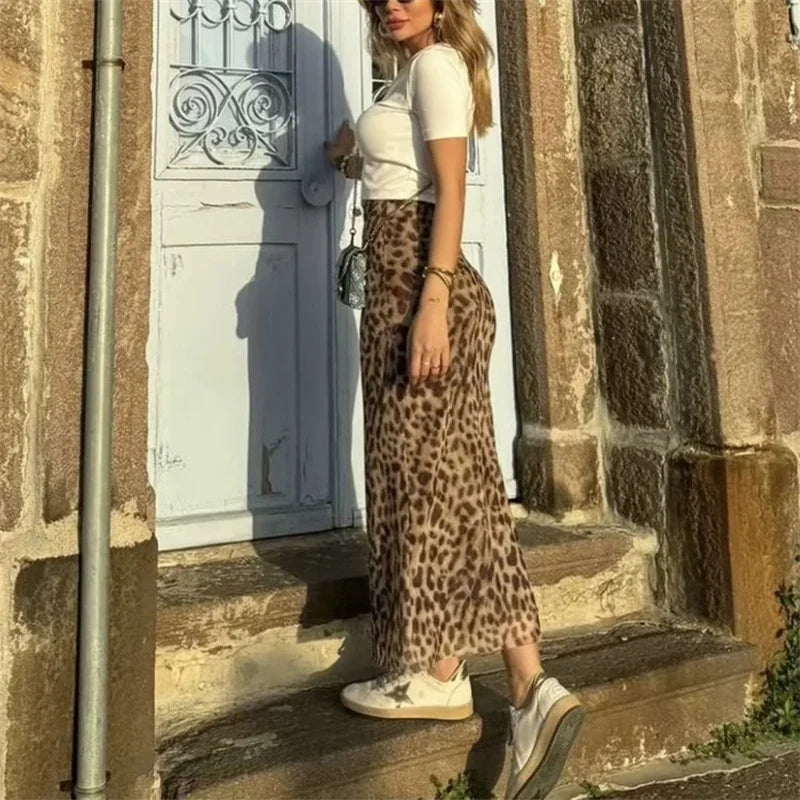 Falda Midi Leopardo