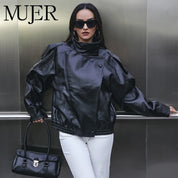 Chaqueta Piel Sintetica Oversize
