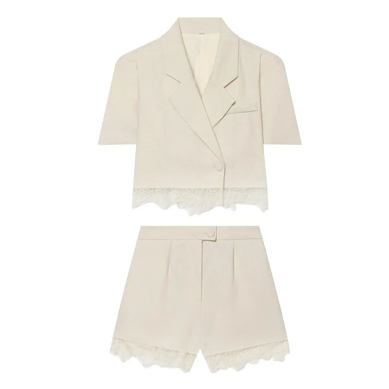 Conjunto de Shorts de Encaje