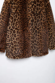 Chaqueta larga con estampado de leopardo