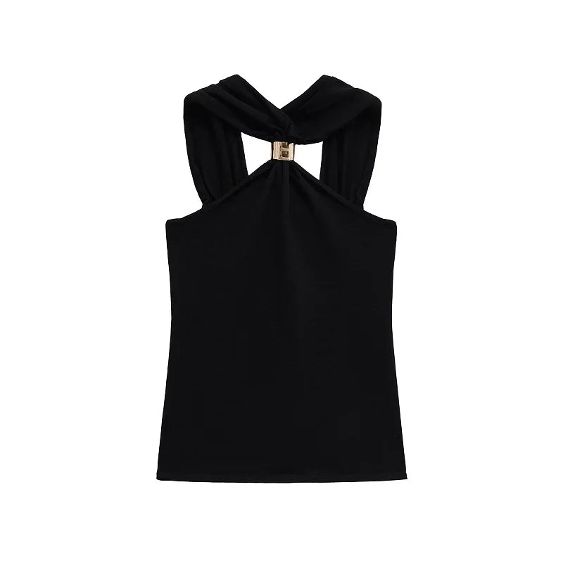 Top Corto Halter Rojo