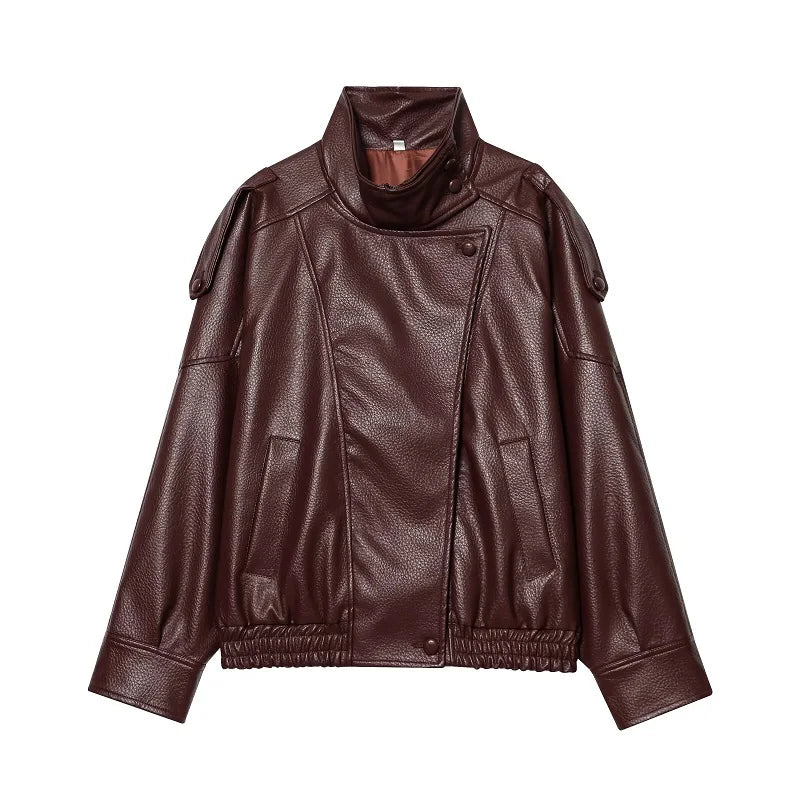 Chaqueta Piel Sintetica Oversize