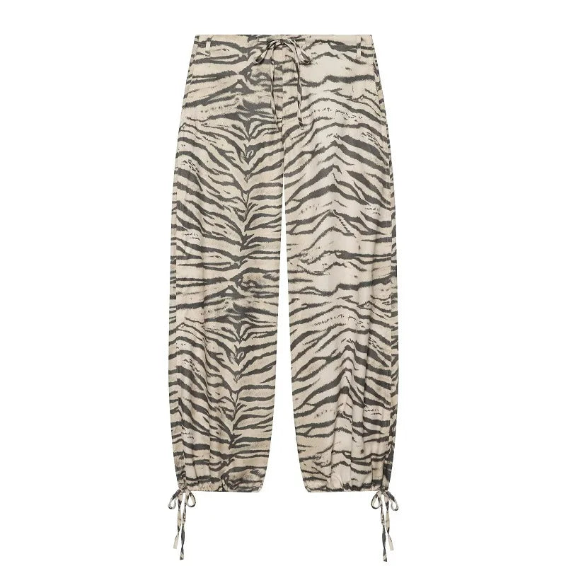 Pantalones anchos con estampado animal
