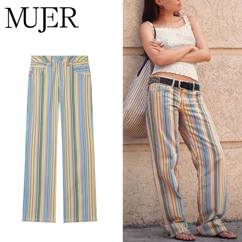 Pantalones Vaqueros a Rayas