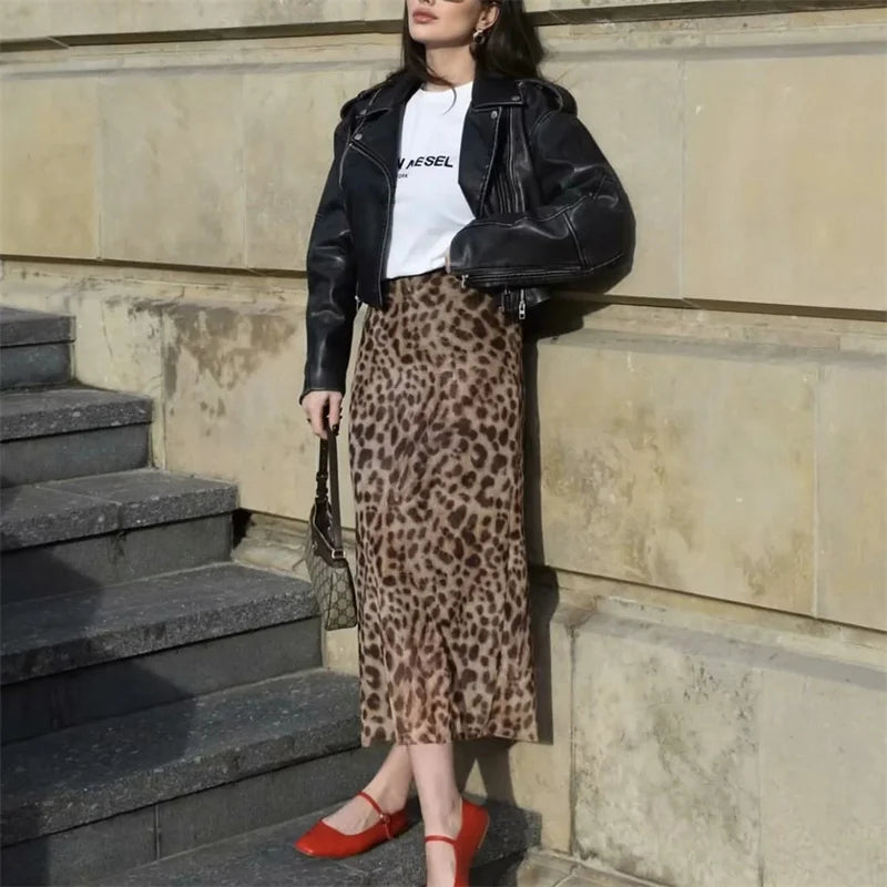 Falda Midi Leopardo