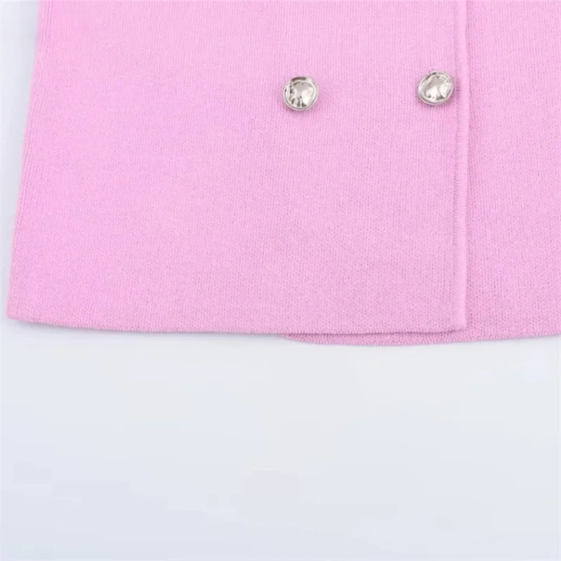 Chaleco Tejido Rosa