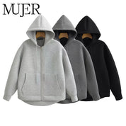 Sudadera Cremallera Gris