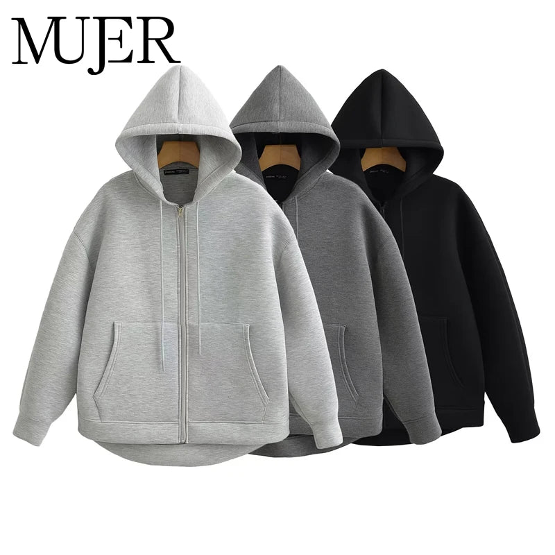Sudadera Cremallera Gris
