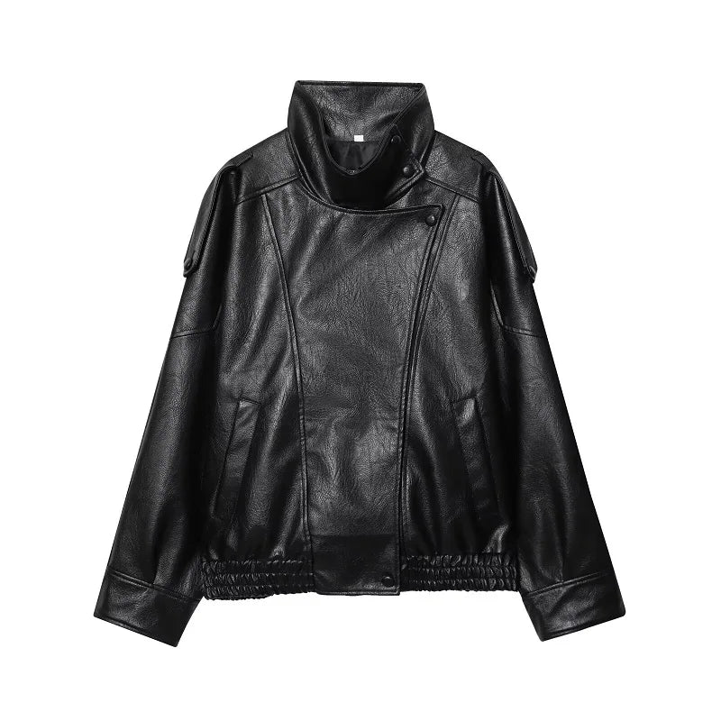 Chaqueta Piel Sintetica Negra