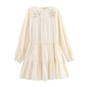 Mini Vestido Bordado Flores