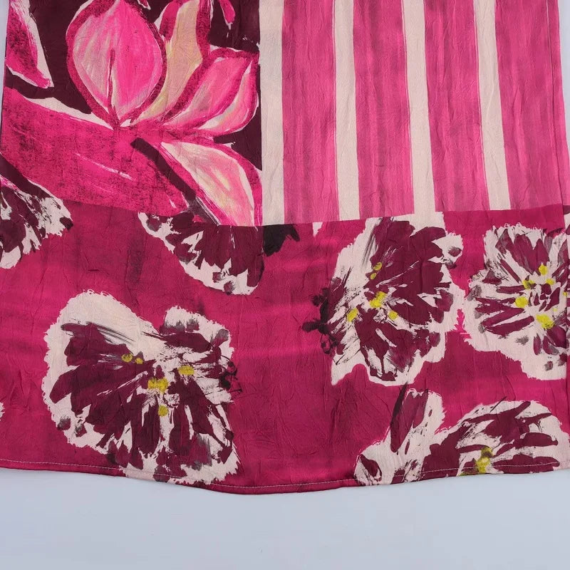 Falda Larga Estampada Satin