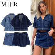 Conjunto de Camisa Mezclilla Azul